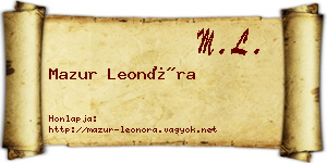 Mazur Leonóra névjegykártya